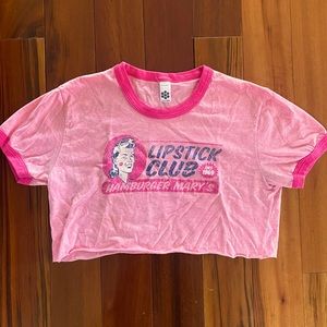 Super cute vintage pink baby-tee crop top